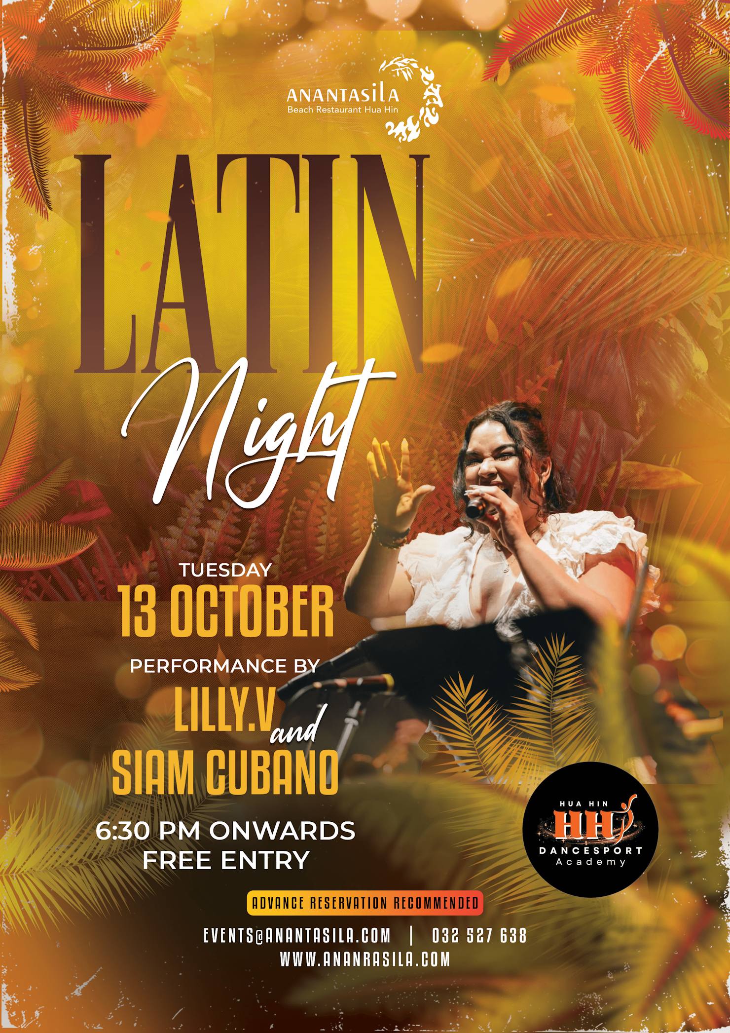 Latin Night,restaurant huahin,seafood huahin,special rate huahin,restaurant khaotakiab,restaurant beach,Huahin Beachfront Hotel and Resort,In the seaside resort of Hua Hin,americanfood huahin,ร้านอาหารริมทะเลหัวหิน,ร้านอาหาร5ดาวติดชายทะเล,ร้านอาหารพร้อมที่พัก,thebeachatanantasila